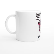 Load image into Gallery viewer, White 11oz Ceramic Mug Guard Your Heart
