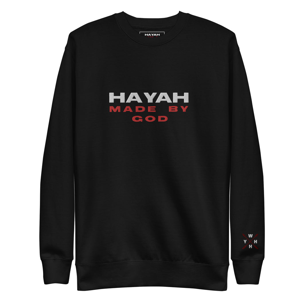 OUR SIGNATURE SWEATSHIRT UNISEX EMBRODERY WHITE & RED