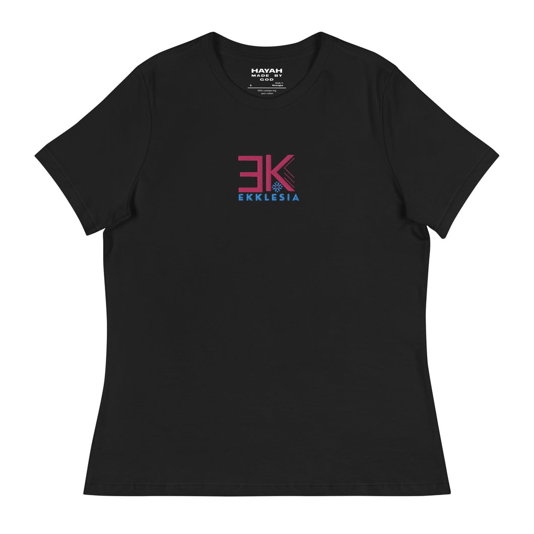 EKKLESIA Women's Relaxed Black T-Shirt