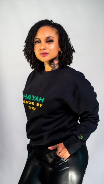 OUR SIGNATURE SWEATSHIRT UNISEX EMBRODERY GREEN & YELLOW