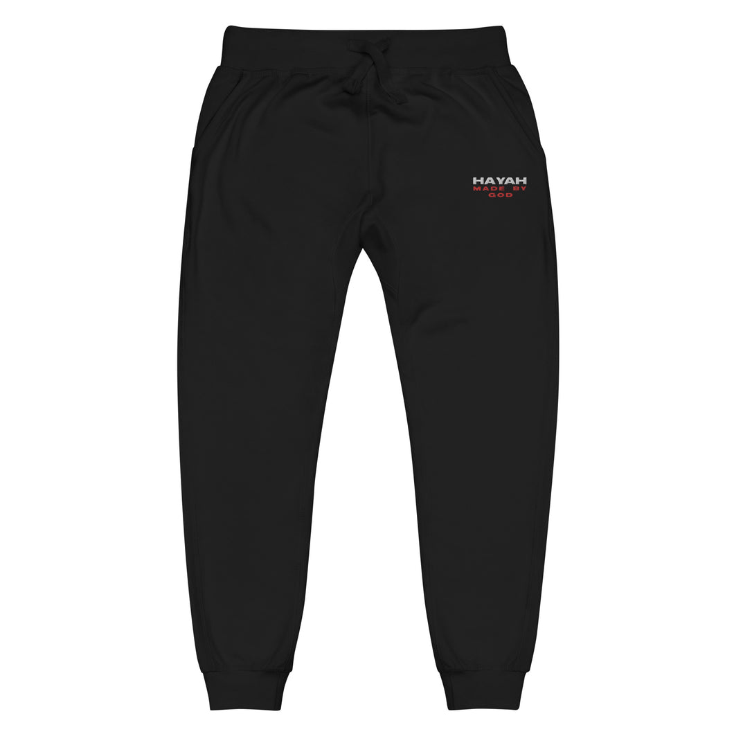 Our Signature Unisex fleece Embrodery sweatpants White & Red